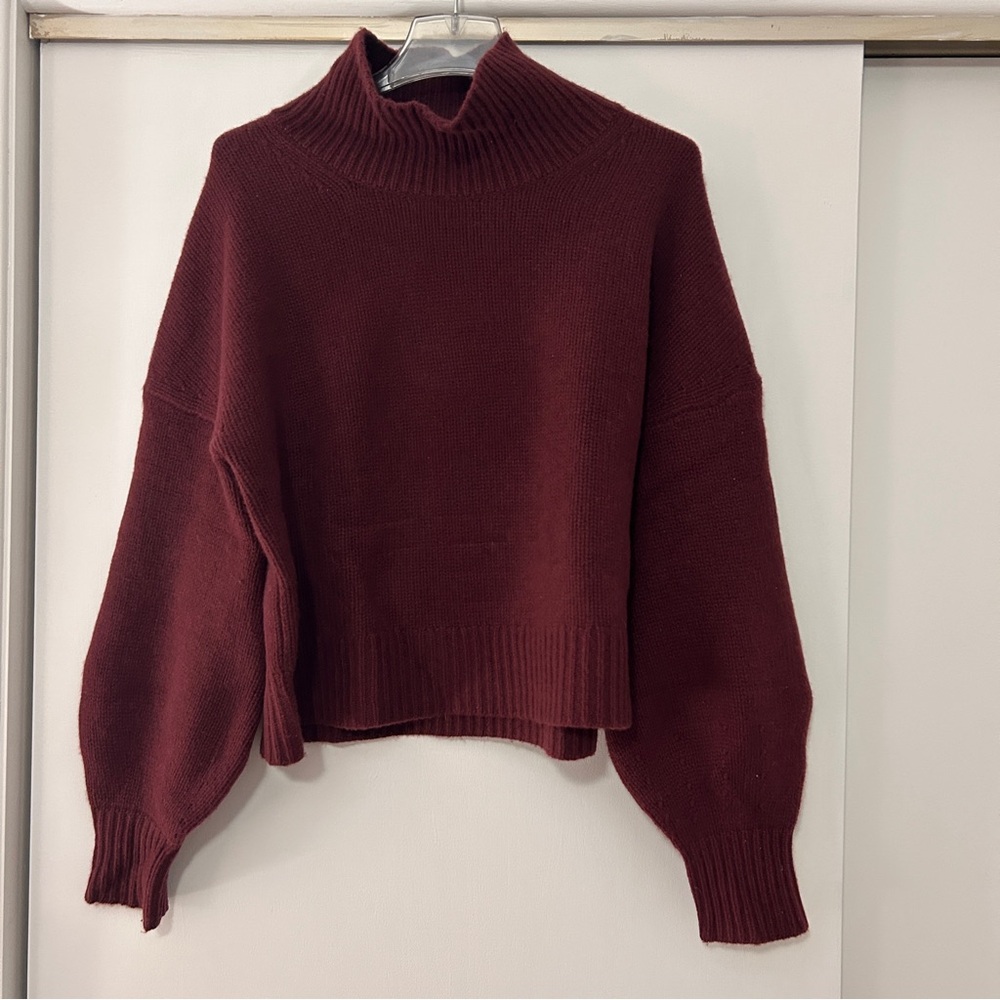 NAADAM Rich Maroon Turtleneck Sweater